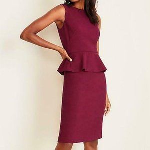 NWT Ann Taylor Doubleweave Peplum Sheath Dress